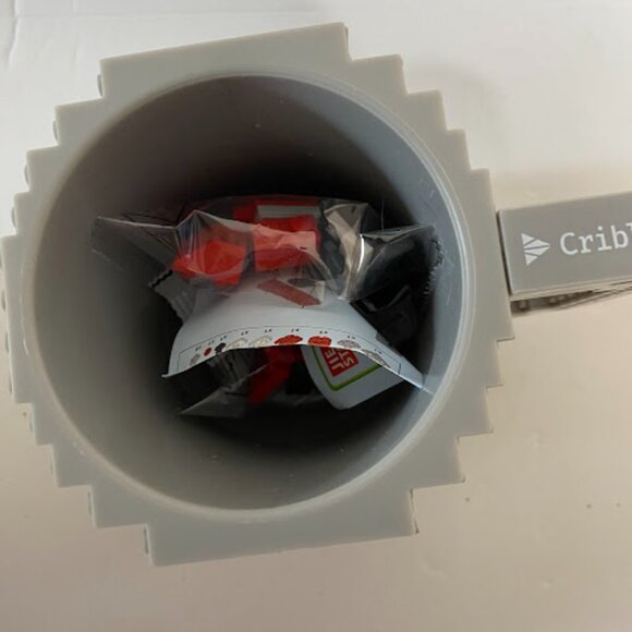 Cribl LEGO Compatible Novelty Coffee Cup Grey Build-On Brick Mug 12oz - Picture 5 of 8